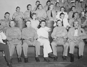 Southwestern Medical College faculty and students, most in military uniforms, circa 1944