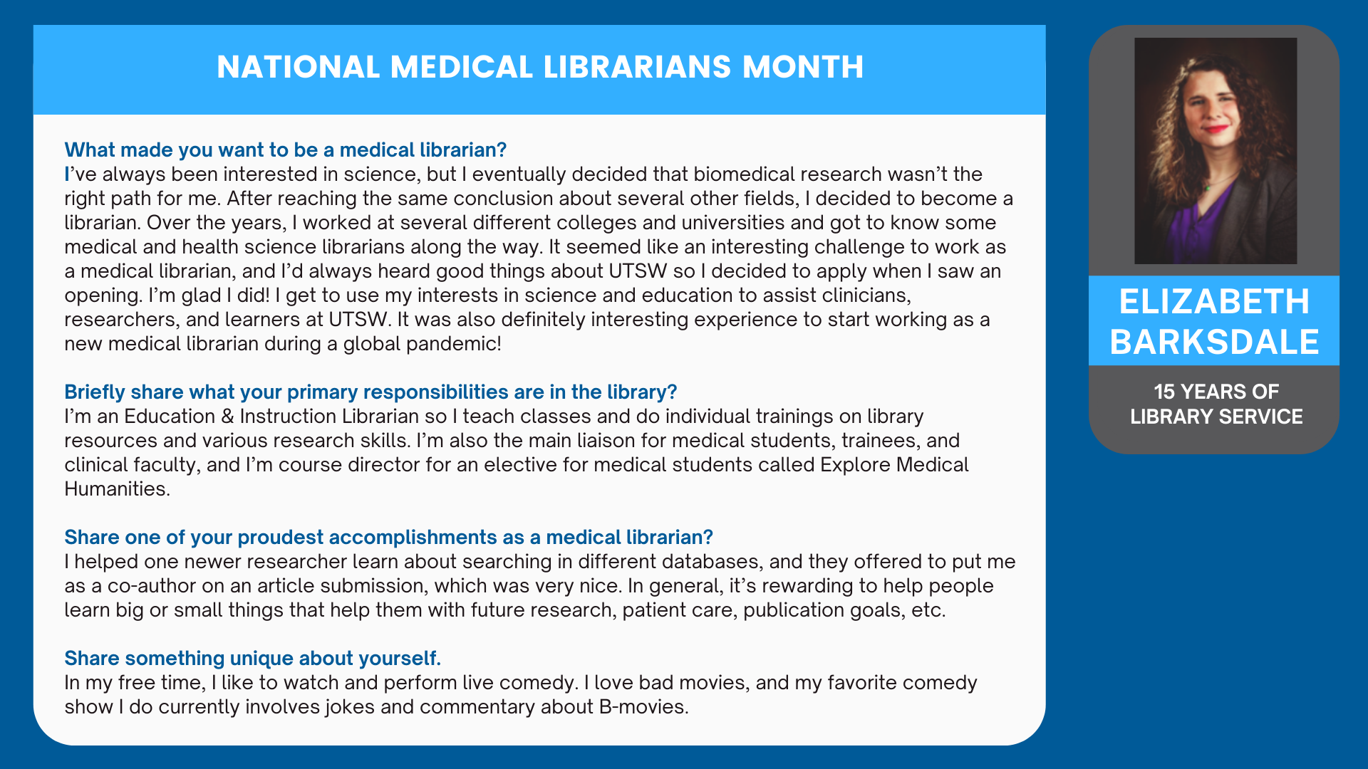 UT Southwestern Health Sciences Digital Library and Learning Center